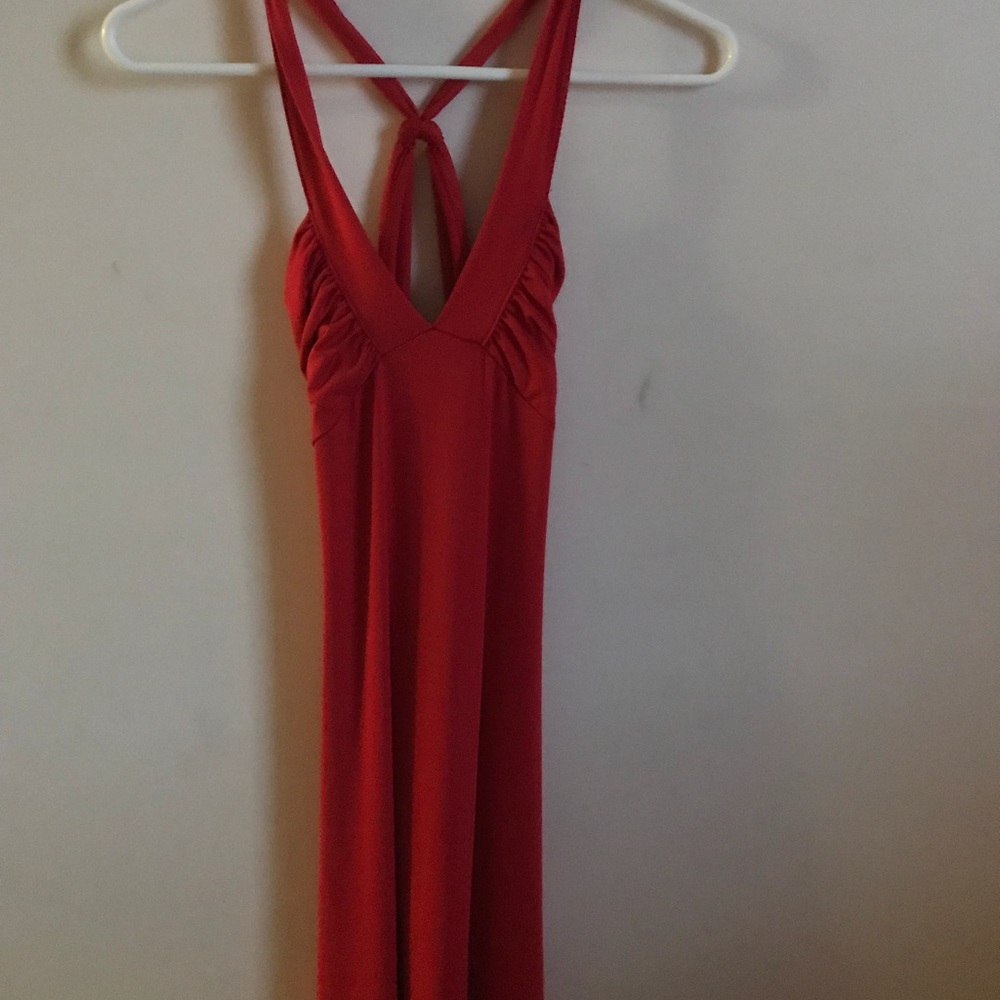 Open back tight red dress